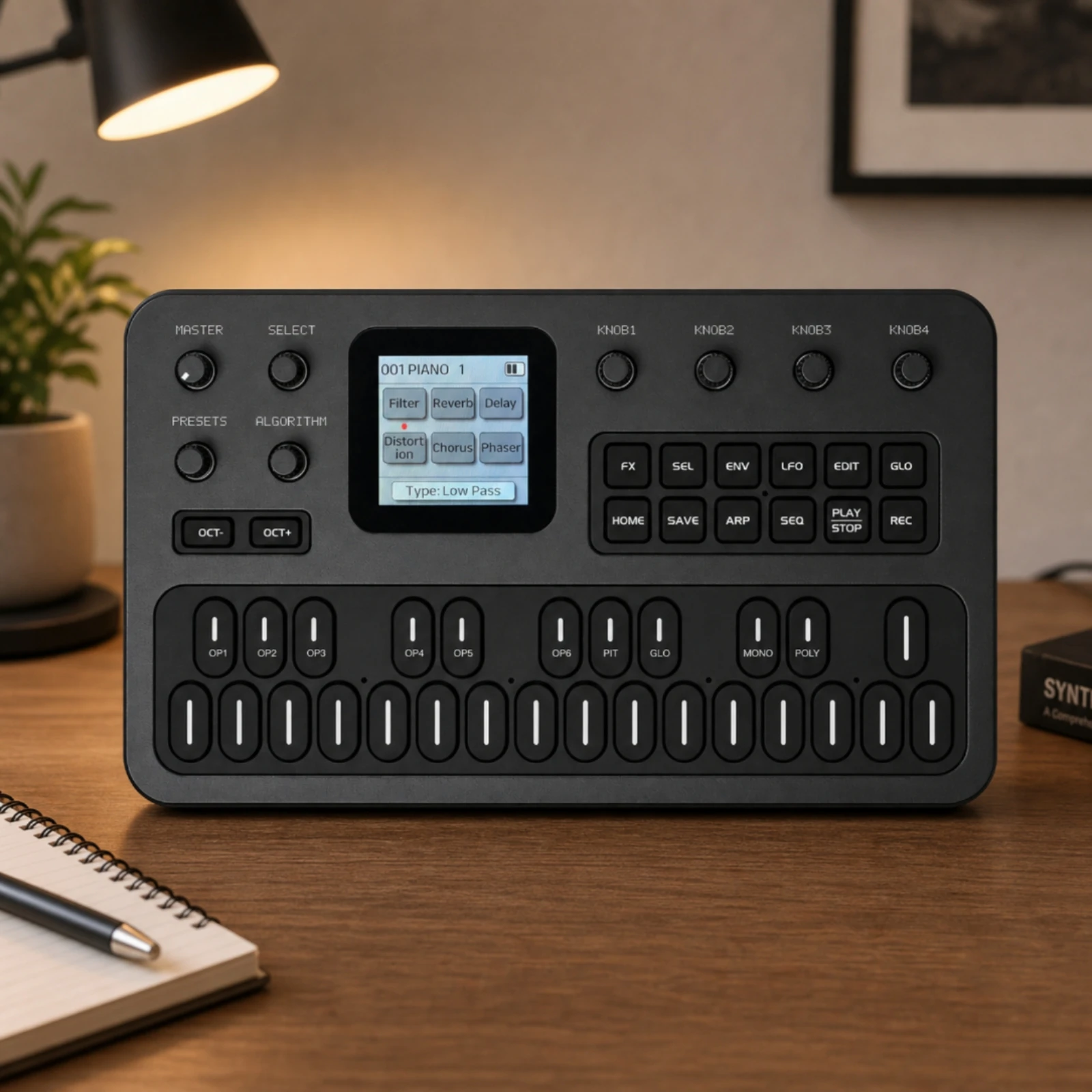 MIDI Keyboard Controller Programmable USB MIDI Keyboard Controller Frequency Modulation Synthesizer Built-in Synthesizer With