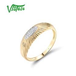 VISTOSO Authentic 14K 585 Yellow Gold Ring For Women Sparkling Diamonds Fashion Vintage Wedding Anniversary Gifts Fine Jewelry