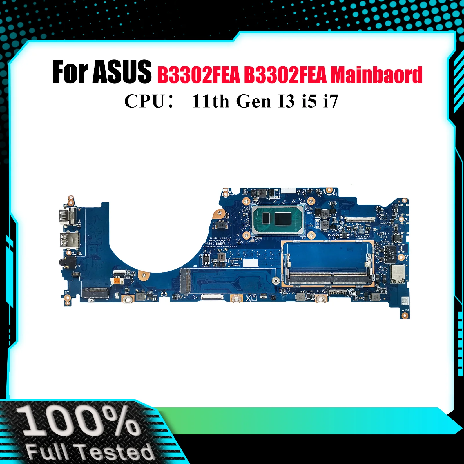 

B3302FEA Материнская плата для ноутбука ASUS ExpertBook B3302FEA B3302F Материнская плата для ноутбука с 11-го поколения I3 i5 i7 tests ОК быстрая доставка