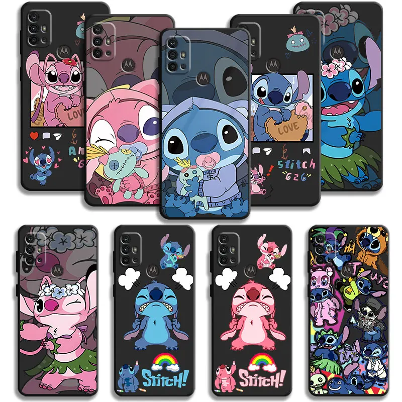 Phone Case For Motorola Edge 40 30 20 Lite G72 G71 G60 G53 G52 G50 G51 G31 G30 G22 G9 One Fusion Plus Disney Cute Stitch Angel