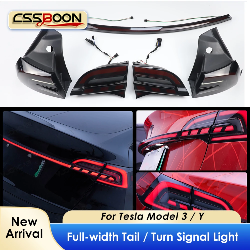 

Model Y Tail Lights Turn Signal Brake LED Warning Light for Tesla Model 3 2016-2024 Car Lamp Accessories Full Width Tail Lights