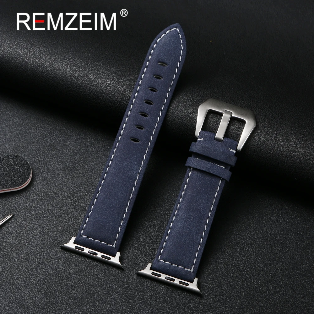 Retro Straps For Apple Watch Series 1-10 SE Ultra Watchbands For Iwatch 38/40/41/42/44/45/46/49mm Leather Watch Bracelet