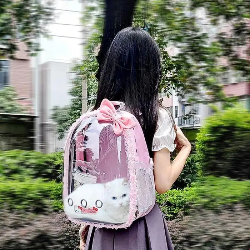 

Hot Sanrio kit Go Out Pet Space Capsule Backpack Kawaii Hello Kitty Cartoon Cute Portable Cat Dog Pet Backpack Fashion New Style