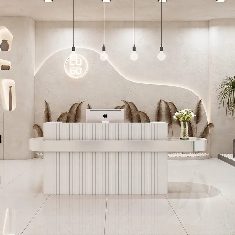 Recepcyjna Reception Desk Shop Center Wooden Industrial Customer Reception Desk Consoles Mesa De Centro Reception Furniture
