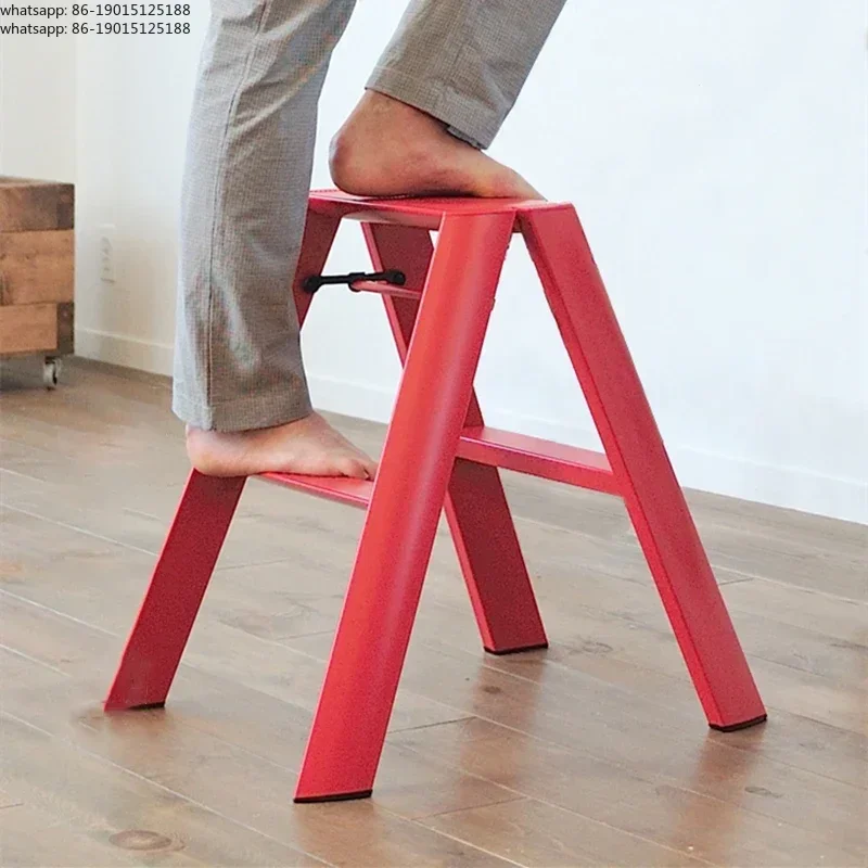 Household Folding Ladder Aluminum Alloy Thickened Herringbone Ladder Telescopic Shelf