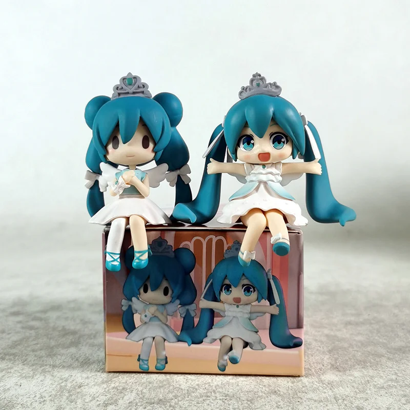 Q Mini Kawaii Prayer Pose Hug Big Eyes Хацунэ Мику Ангел Принцесса Gk Кукла Аниме Фигурка Красивые Девушки ПВХ Кукла Детские Игрушки Подарки