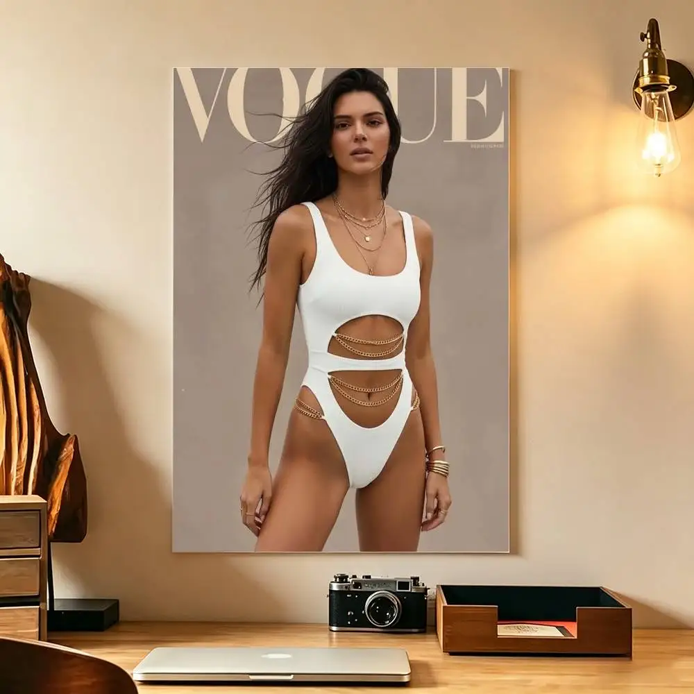 K-Kendall Jenner SINGER Poster Waterproof Wall Art Sticker For Bar Living Room Vintage Decor High Quality Print Gift