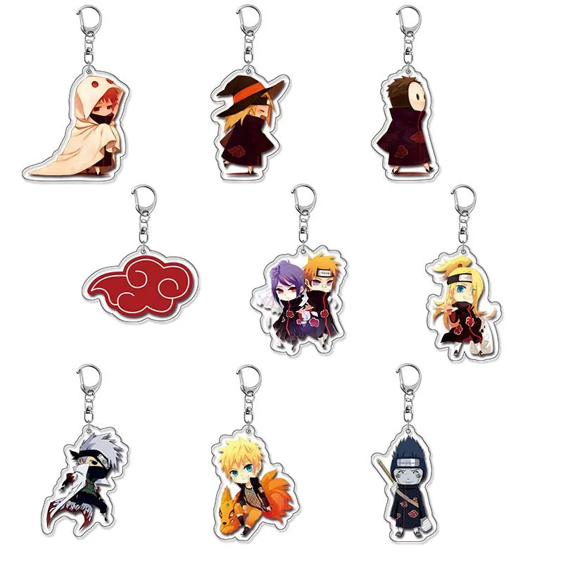 Anime Naruto Sasuke Haruno Sakura Uzumaki Naruto Cartoon Peripheral Acrylic Keychain Cute School Bag Pendant Decorative Gift Toy