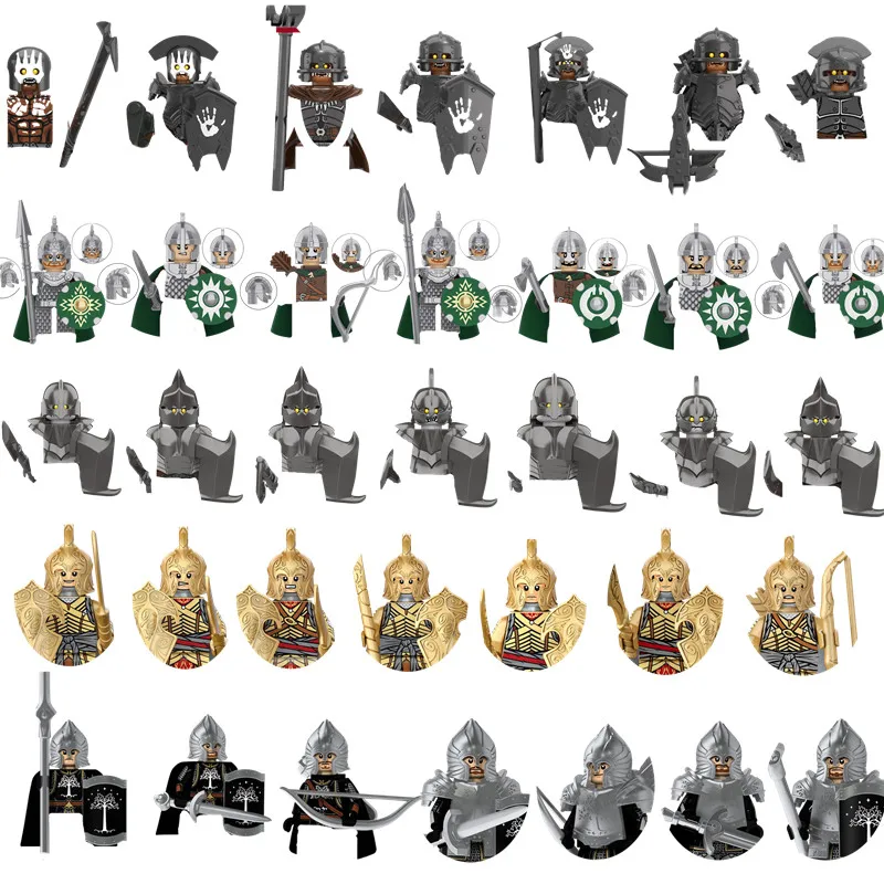 Military Building Blocks Solider Figures Movie Science Fiction Series Weapons Shield Knight Toys Gifts Medieval Mini Bricks MOC