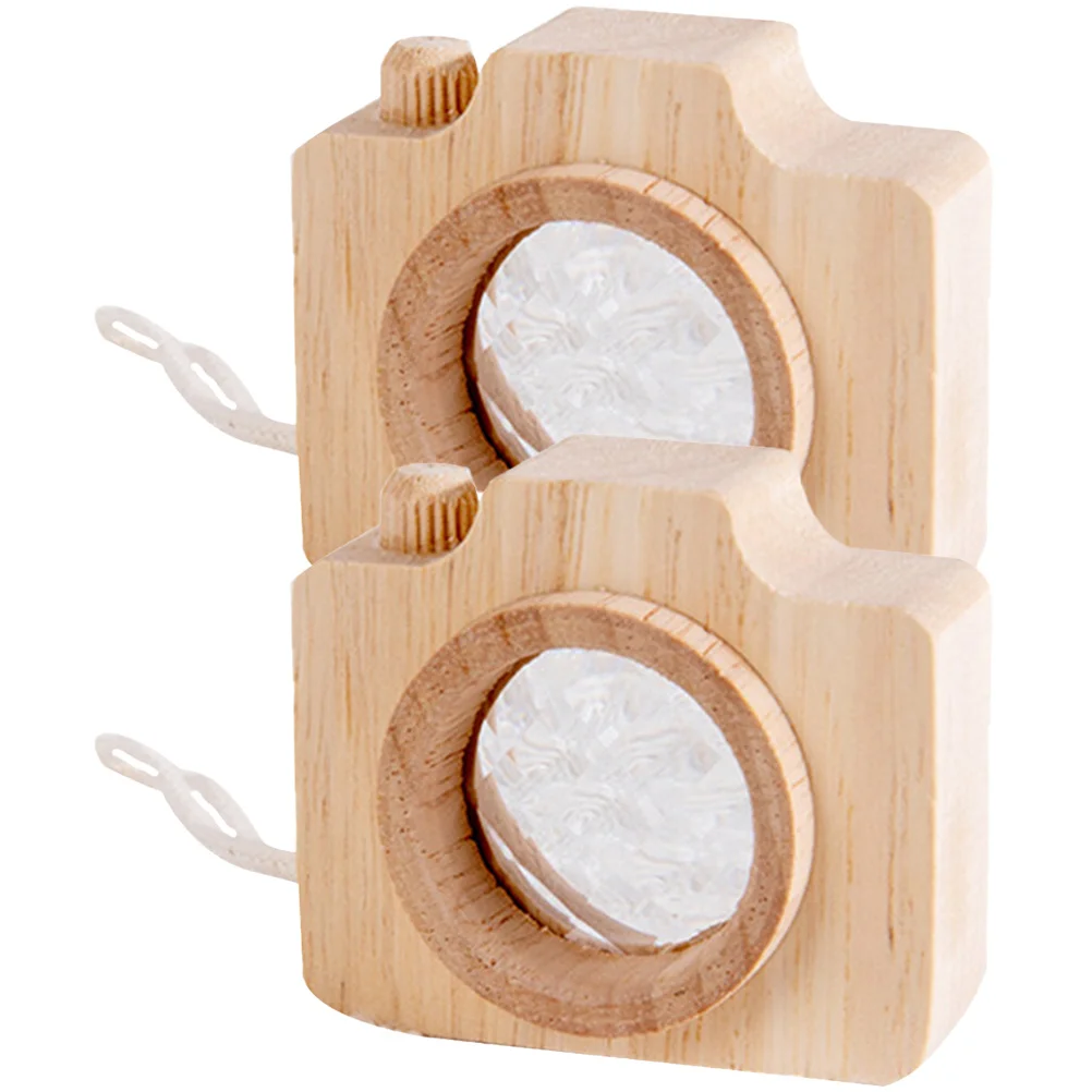 2 Pcs Children's Kaleidoscope Toy Creative Toys Decorative Camera Funny Playthings Wood Wooden