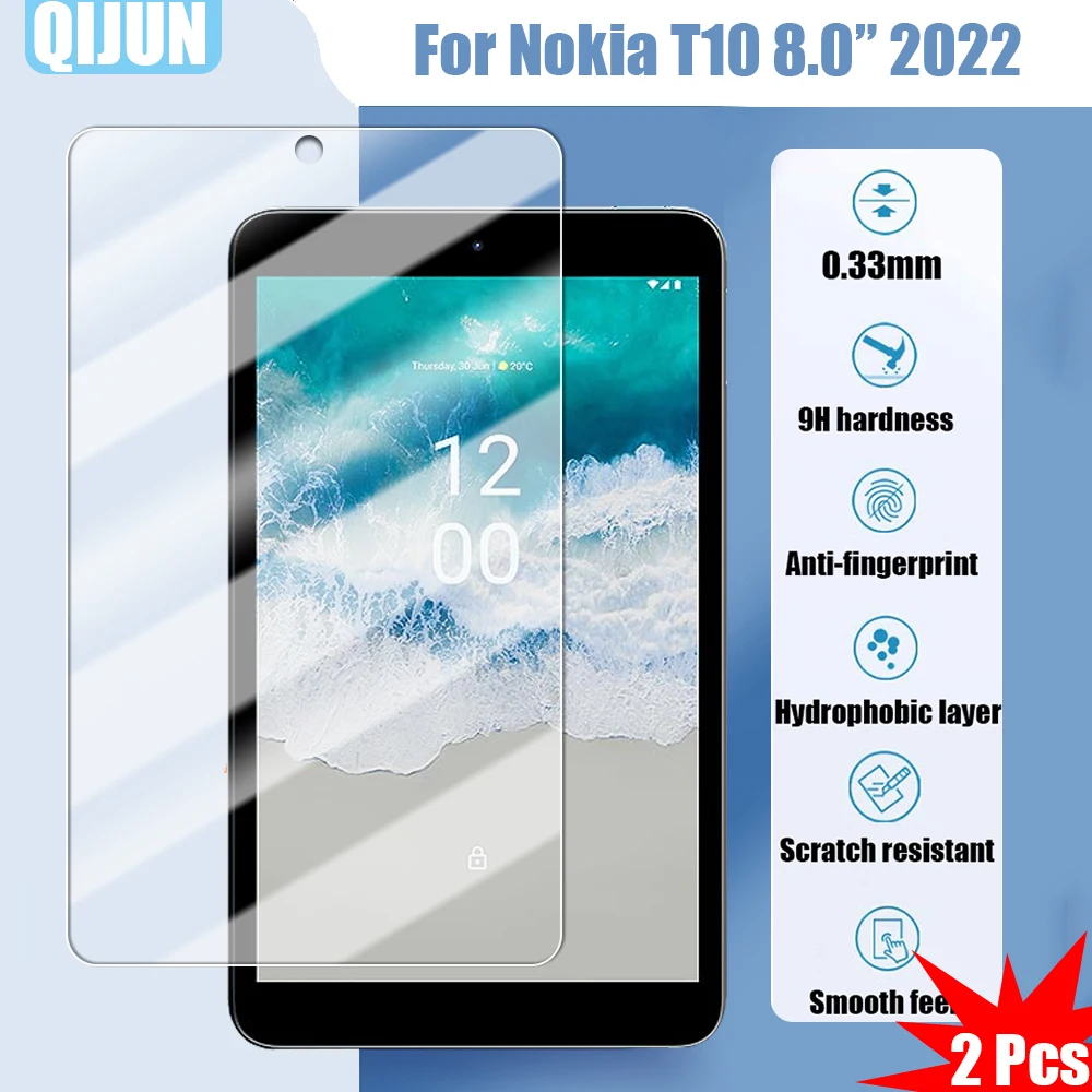 

Tablet Tempered glass film For Nokia T10 8.0" 2022 Explosion proof and scratch resistant waterpro 2 Pcs TA-1503 TA-1472 TA-1462