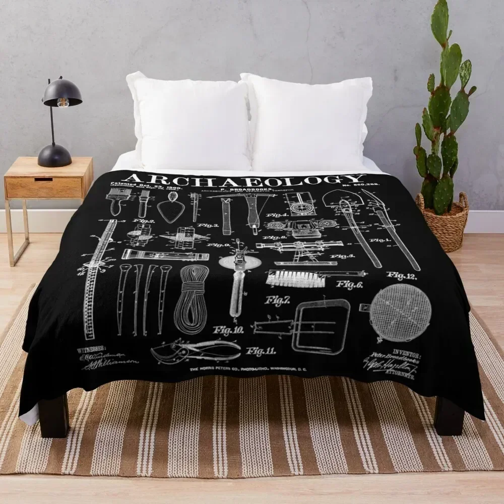 Archaeologist Archaeology Student Field Kit Vintage Patent Throw Blanket Giant Sofa Sofa Quilt Bed Blankets