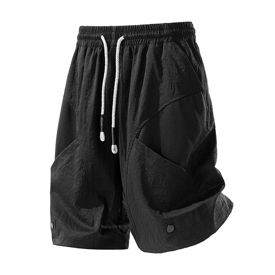8XL Plus Size Cargo Shorts Men Summer Shorts Fashion Casual Patchwork Short Pants Elastic Waist Male Big Size