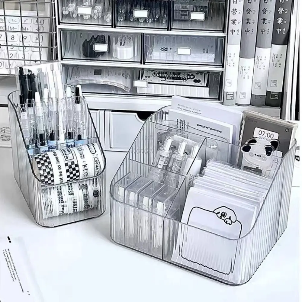

Многофункциональный контейнер для ручек, прозрачный настольный ящик для хранения в стиле Ins, украшение для дома, органайзер для мелочей, держатель для кистей для макияжа