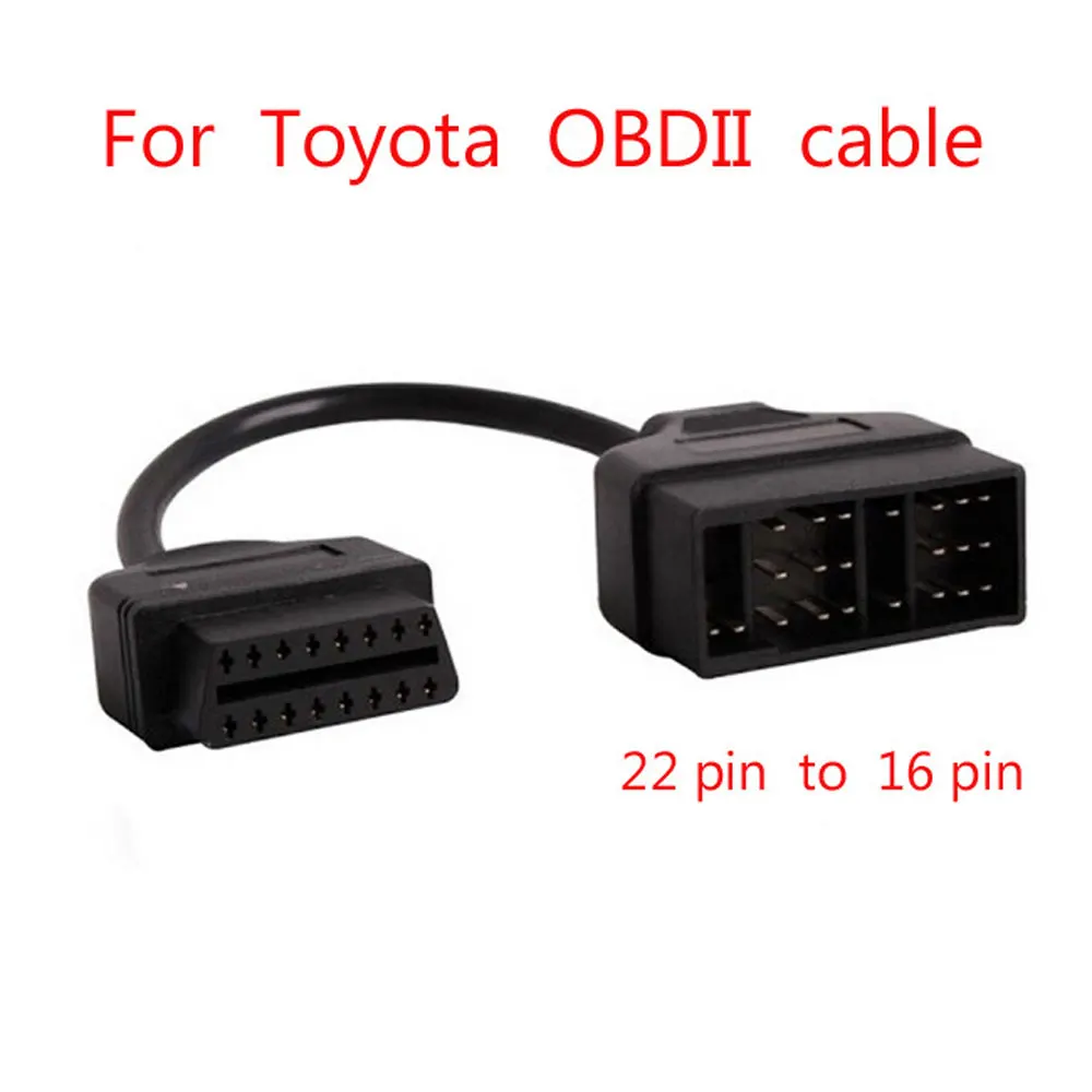 For Toyota OBD Connect 22 Pin 22pin Male to OBD2 OBDII DLC 16 Pin 16pin Female Connection Adapter Cables Diagnostic cable