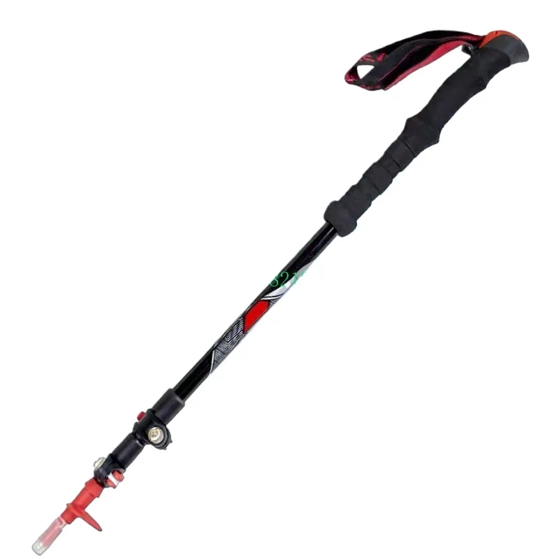 

Outdoor Alpenstock Three-Section External Lock Carbon Telescopic Carbon Fiber Super Light and Super Hard