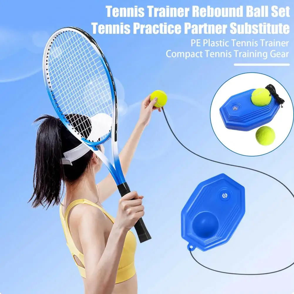 Tennis Trainer Rebound Ball Set 2 Balls Tennis Practice Training Tool Tennis Ball Rebounder Solo TennisBalls Practice Tool