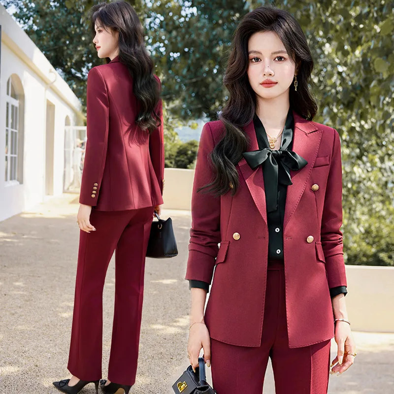 

Autumn New Business Suit Women's Long-Sleeved Formal Wear Fashionable Temperament Women Workwear Suit Interview Work Clothes