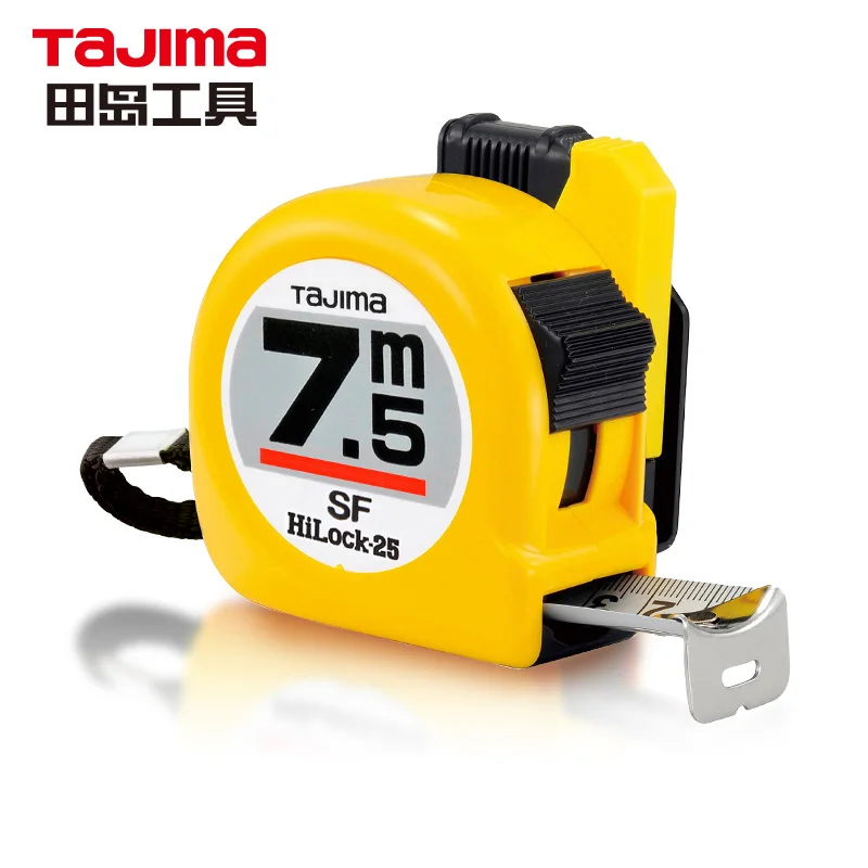 Cinta Métrica TAJIMA 1001-1911 HILOCK, Métrica e Imperial, de Alta Precisión, Doble Cara, Graduada, de Acero, con Hebilla de Seguridad