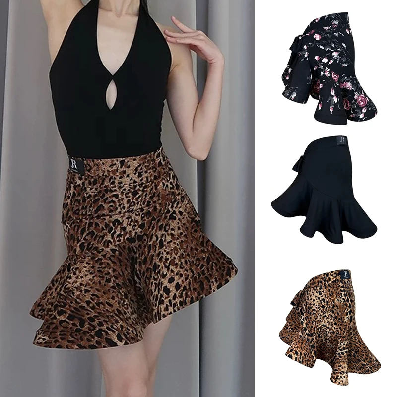 

New Latin Dance Fish Bone Skirt Women'S Tango Dance Short Skirt Adult Dancing Performance Costume Samba Practice Skirt VBH1678
