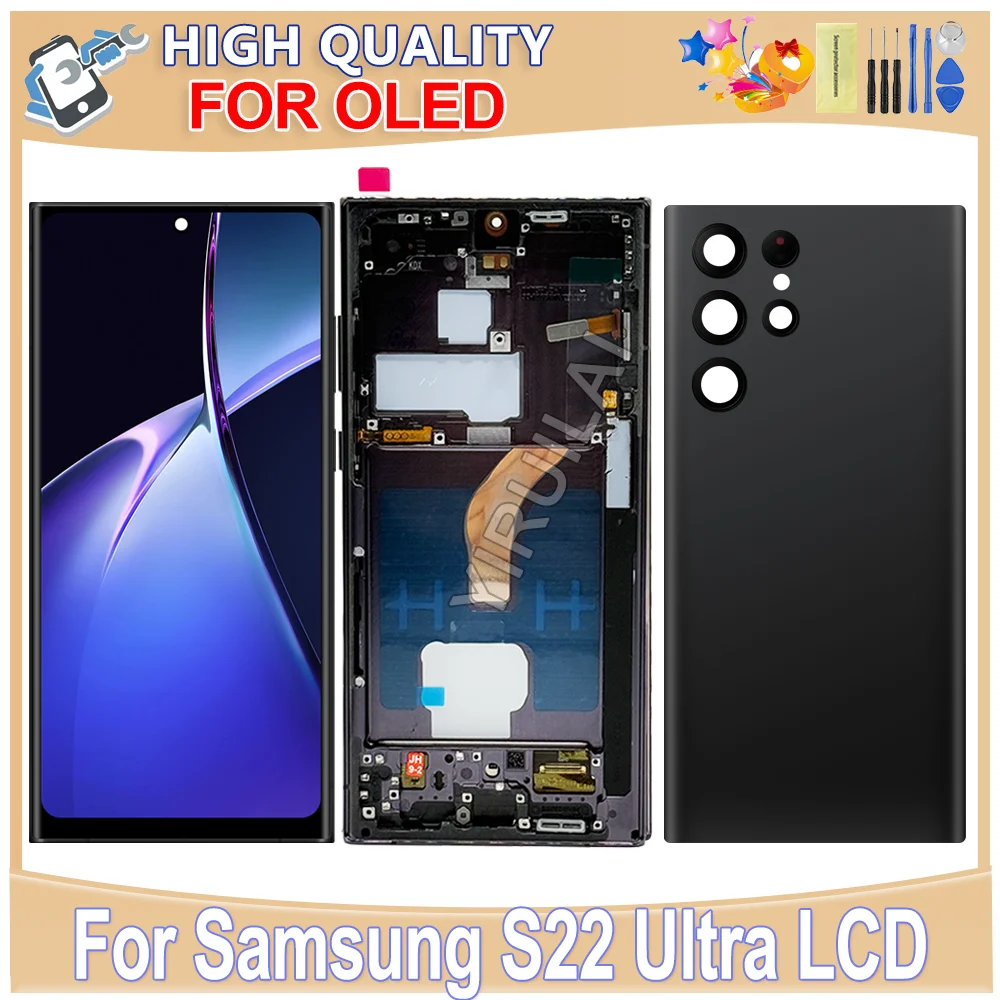 

6.67"OLED LCD Screen For Samsung Galaxy S22 Ultra 5G S908B SM-S908B/DS LCD Display Digital Touch Screen Replacement