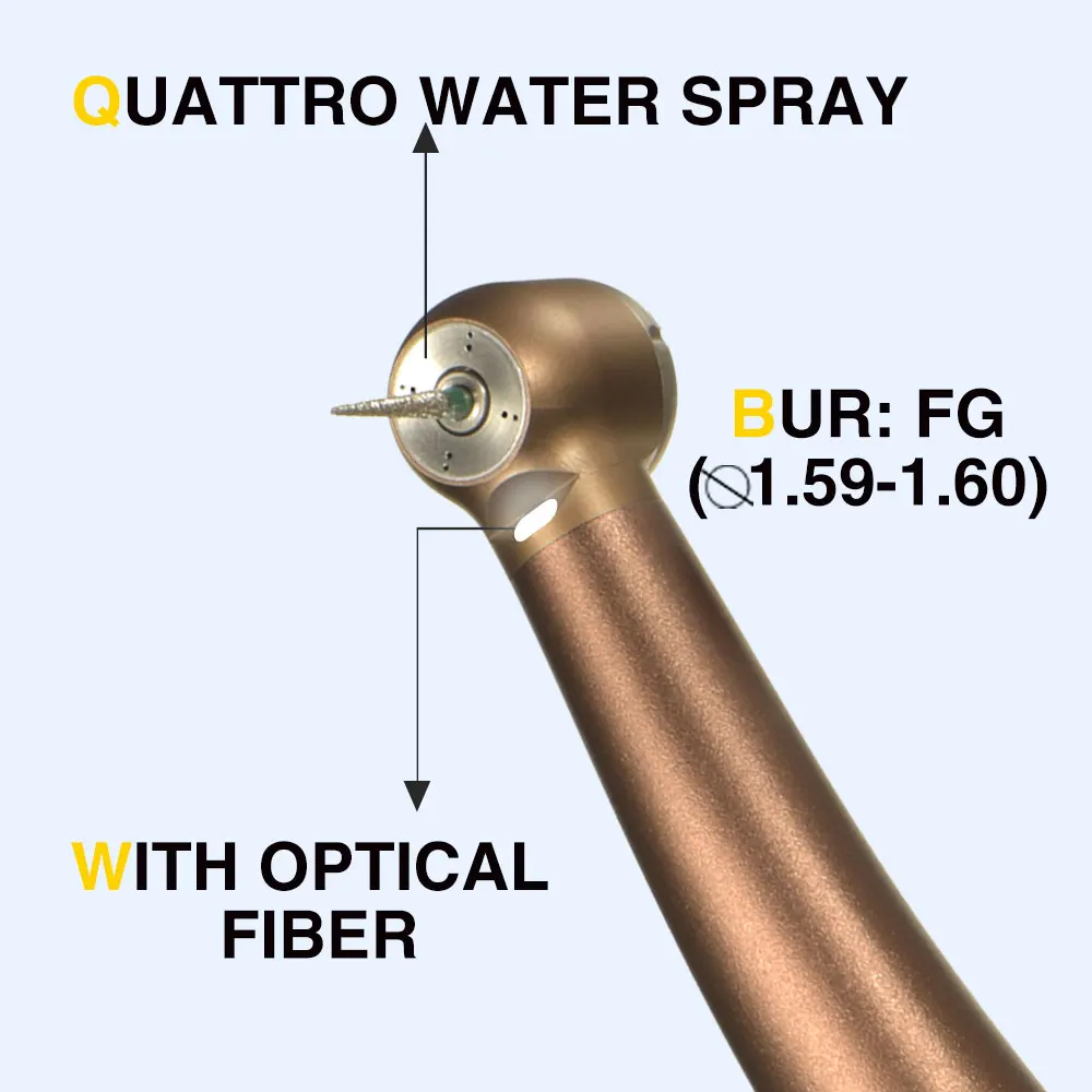 Exp Titanium Alloy Dental Handpiece Cabeça de torque de fibra óptica Turbina de ar Rolamento de cerâmica KaVo 2, 4, 6 Hole Connector Ferramenta