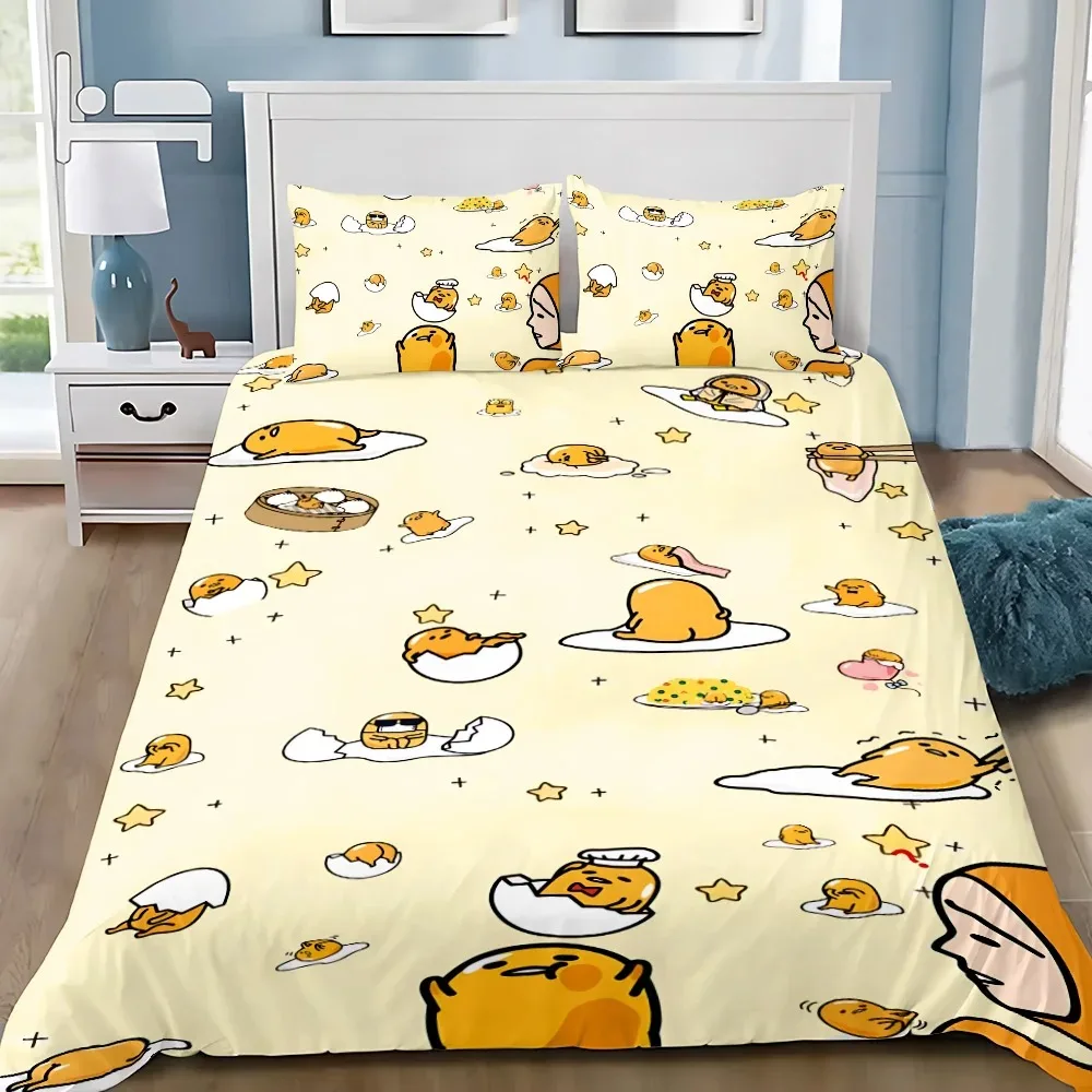 

Cartoon Gudetama Lazy Egg Duvet Cover Pillowcase Bedding Set Adult Boy Girl Bedroom Decoration Children Gift Single Double Size