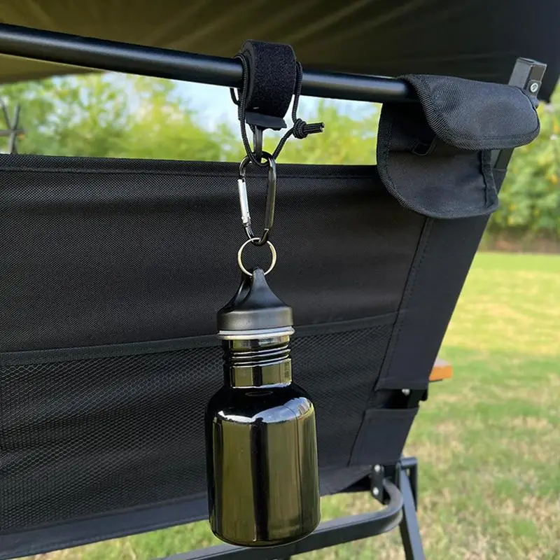 

Camping Hooks Adjustable strap Carabiner hook Picnic tableware storage hanging hook Portable Fixed Strap hanger for camping