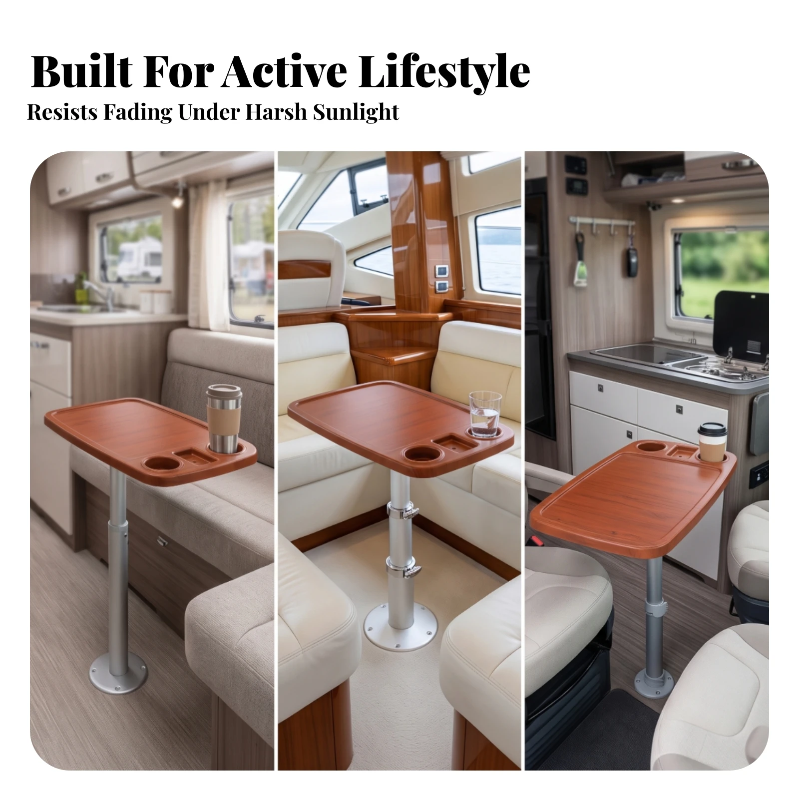 RV Table Top with Cup Holders Anti Boat Table with Cup Holders RV Tabletop Premium Yacht Tabletop Long-Lasting for Motorhome
