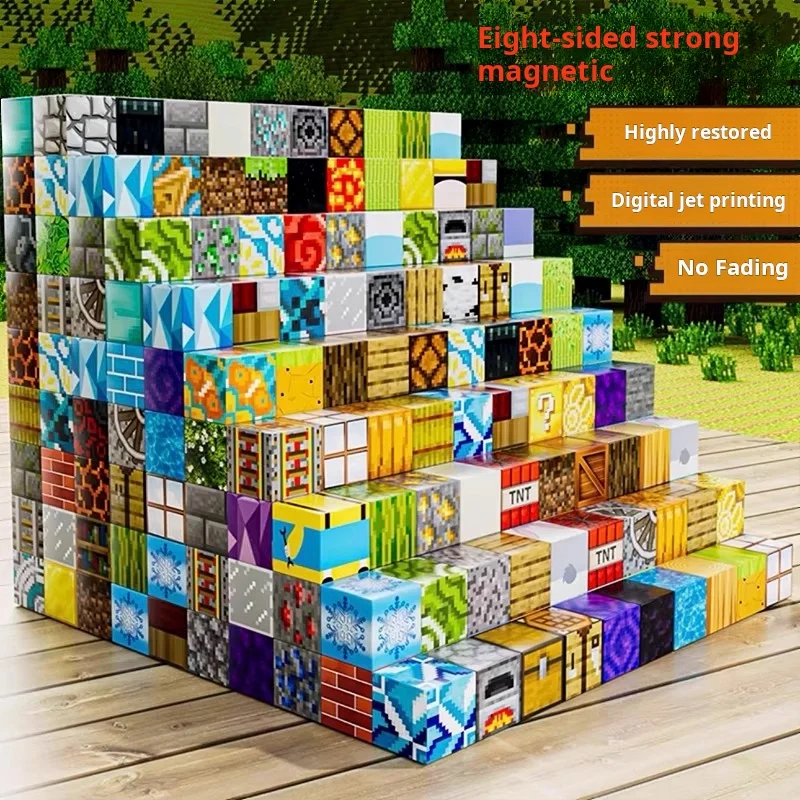

Magnetic Building Blocks Mine World Magnet Cube Set for Boy Girl Kid Age 3+ DIY Model Children Stem STEM Sensory Toy Gift