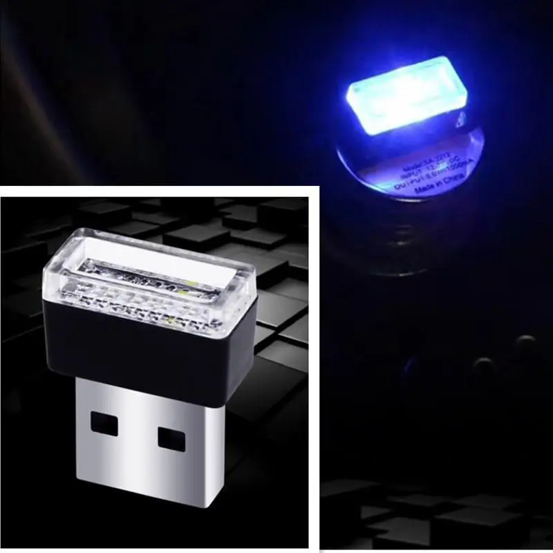 Mini USB Car Light Universal Portable USB Atmosphere Light DC 5V USB LED Car Interior Lighting for Laptop Keyboard Night Home