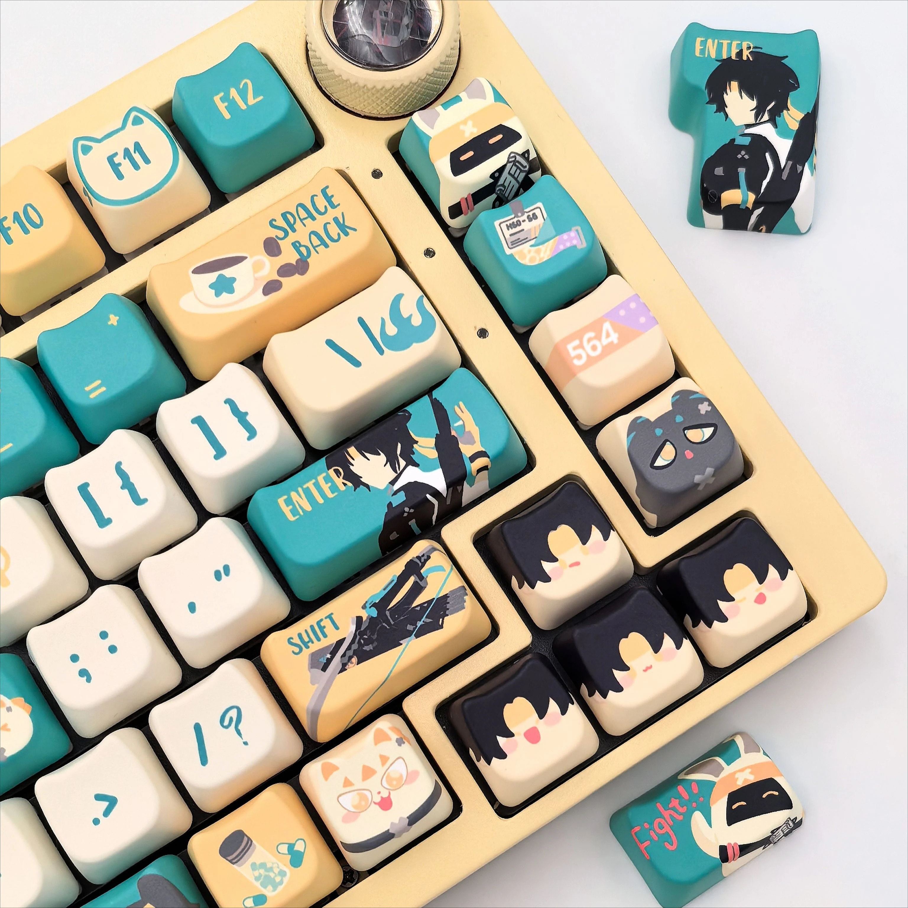 

Anime Zenless Zone Zero Asaba Harumasa Cosplay Cartoon Mao Keyboard Cap Ornament Kawai Double Spell Keycap Accessory Mascot Gift
