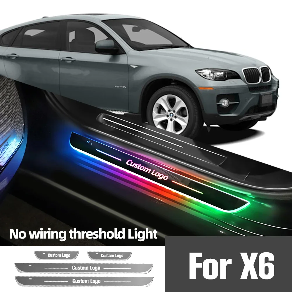 

For BMW X6 E71 E72 F16 G06 2008-2023 2019 2020 Car Door Sill Light Customized Logo LED Welcome Threshold Pedal Lamp Accessories