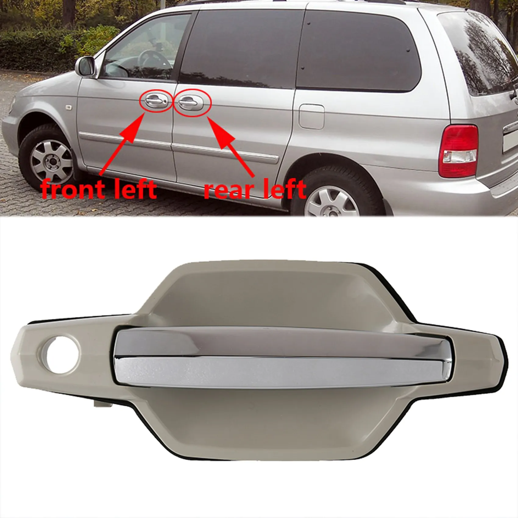 Bright Beige Front Left Door Outer Handle Cover for Hyundai Terracan 2001-2006 Door Outside Handle Catch Parts