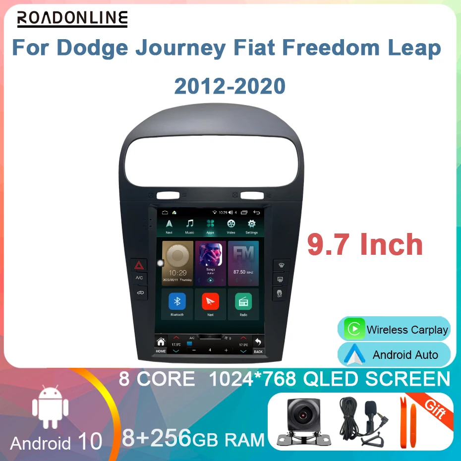 9.7 INCH 8+256GB Android 10 For Dodge Journey Fiat Freedom Leap 2012-2020 Car Radio Multimedia Player Navigation GPS WiFi