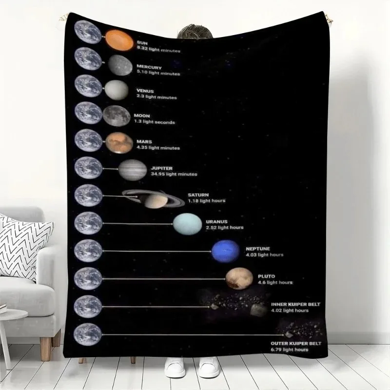 

Solar System Blanket for Kids Warm Cozy Soft Throw Blanket for Sofa Bed Travel Camping Perfect Gift for Space Decor All Seasons