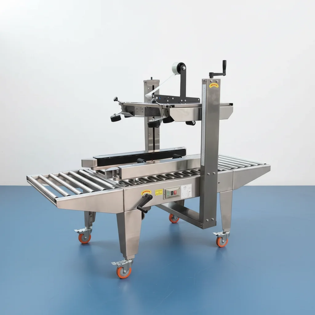 

Semi-Automatic Stainless Steel Carton Case Box Sealing Taping Sealer Packing Machine for Sale