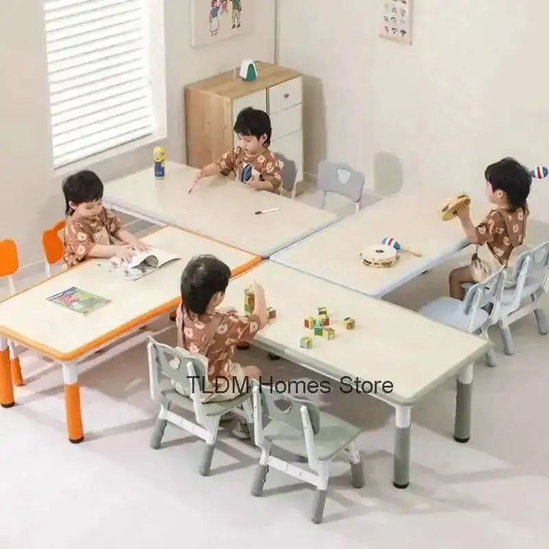 

Специальный набор столов и стульев для детского сада, подъемный прямоугольный бытовой пластиковый стол, игрушечные столы для раннего образования