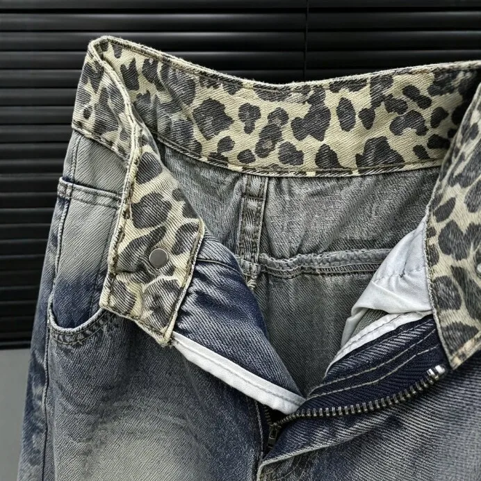 Ripped Wide Leg High Waist Jeans Streetwear with Pocket Detail Regular Thickness No Stretch Loose Fit Frayed Hem Women Pants