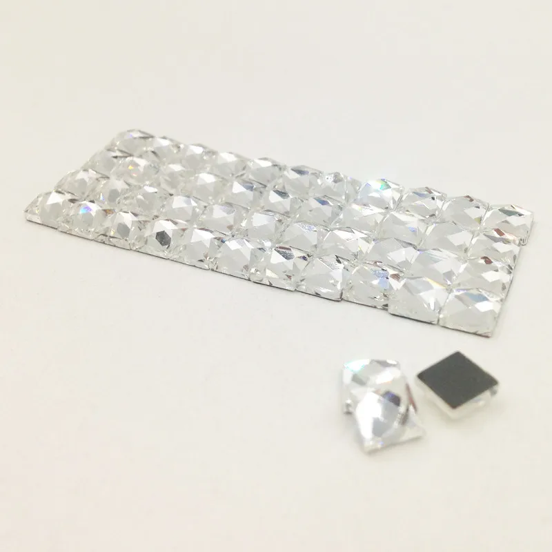 200 sztuk/partia 4MM 6MM 8MM plac Crystal Clear AB poprawka FlatBack dżetów szkło strass, fantazyjne kształt DMC plac Hot Fix kamienie