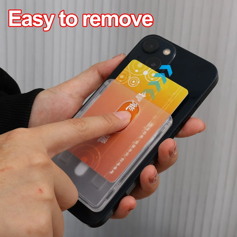 Прозрачный чехол для магнитной карты для держателя карт Magsafe, чехол-кошелек, прозрачная подставка для ПК, чехол для телефона с картой IPhone, адсорбционный чехол