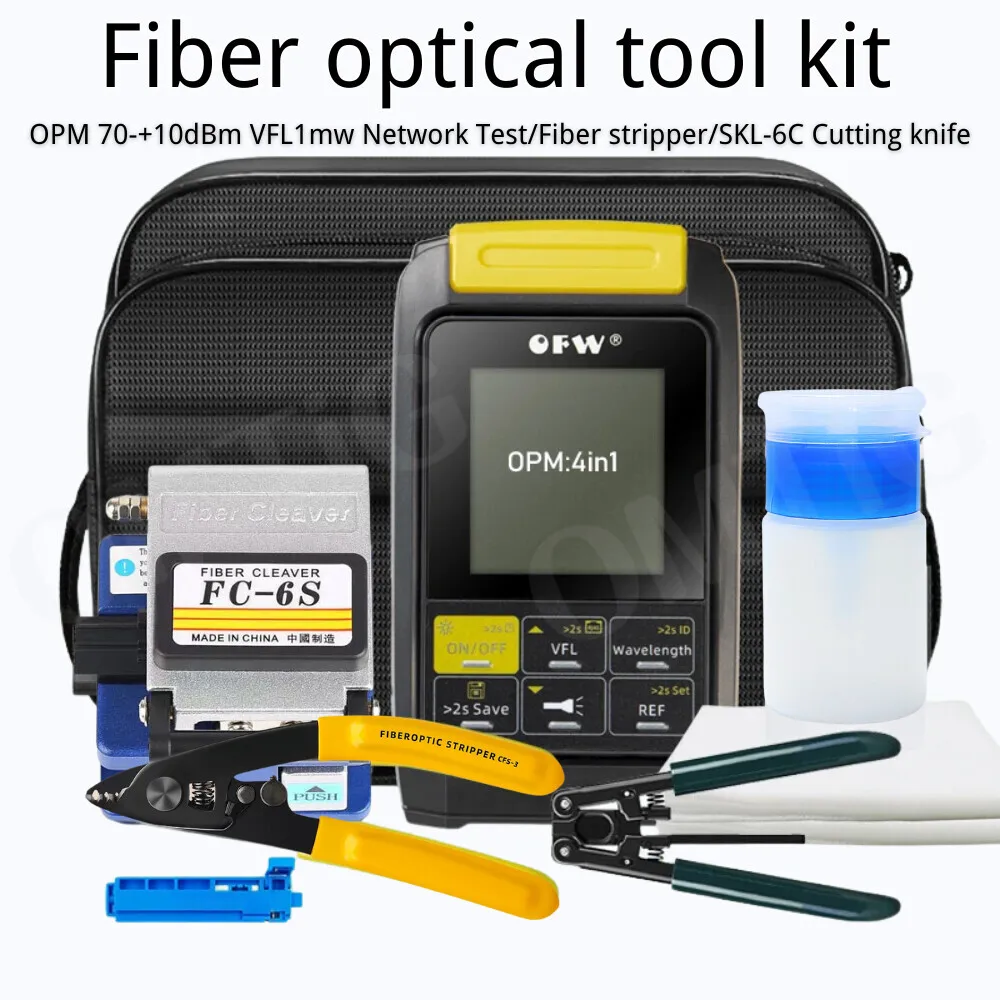 

4In1 Optical Power Meter Visual Fault Locator VFL 10MW SKL-6C/FC-6S Fiber Cutting Knife FTTH Optic Tool Kits Stripper