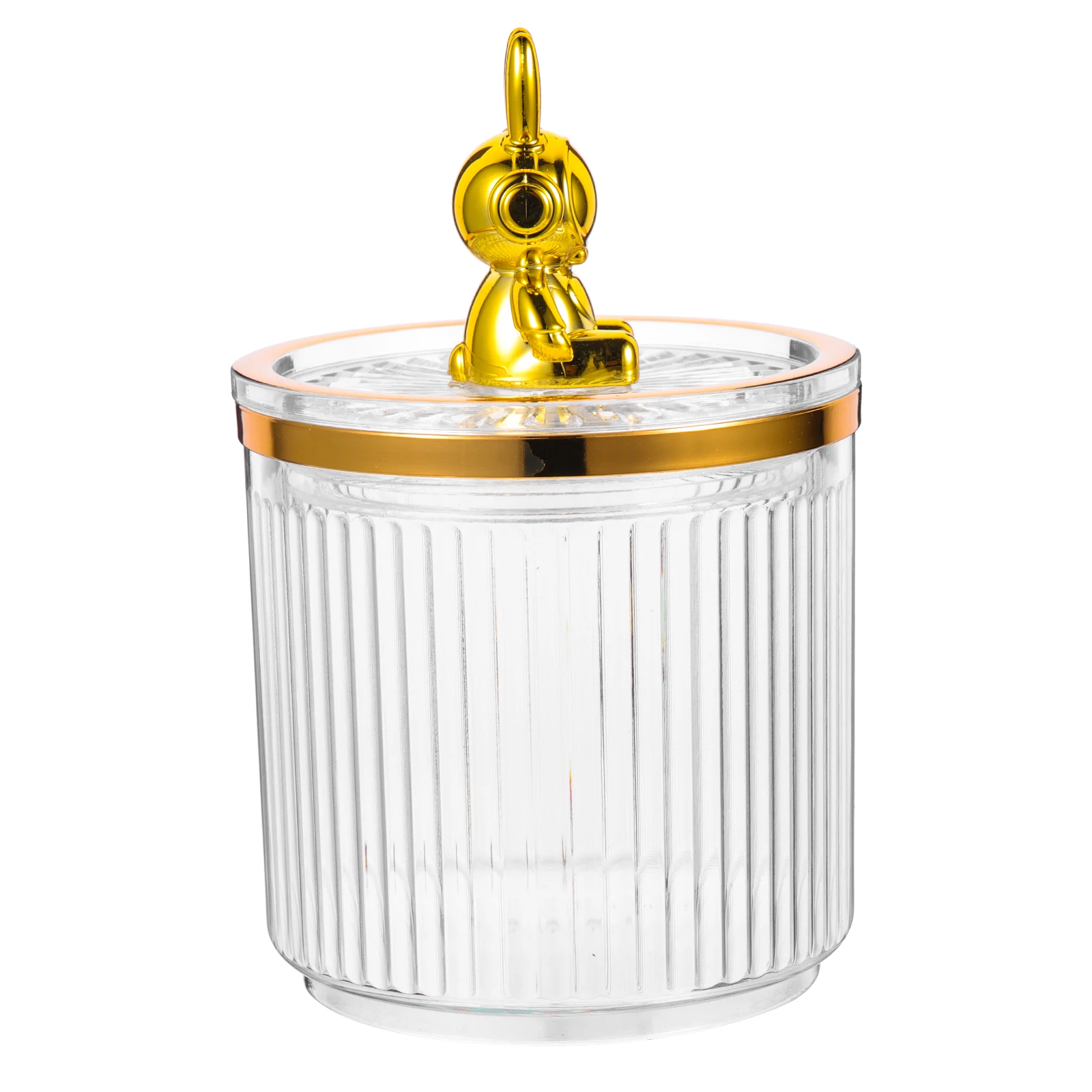 

Space Bunny Storage Jar Green R Acrylic Container Bathroom ganizer Cotton Swab Holder Small Items Solution Clear jars