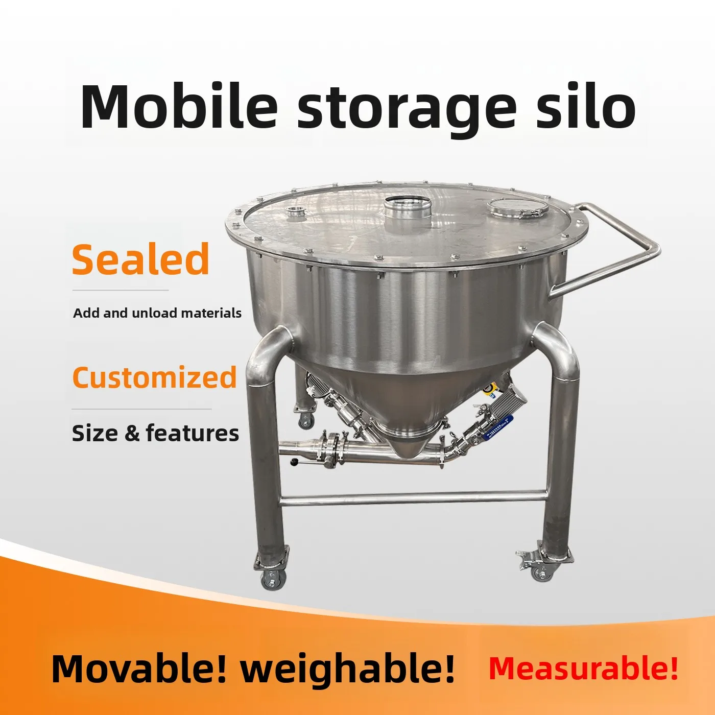 LMM non-standard stainless steel metering and weighing storage container granular material moving silo