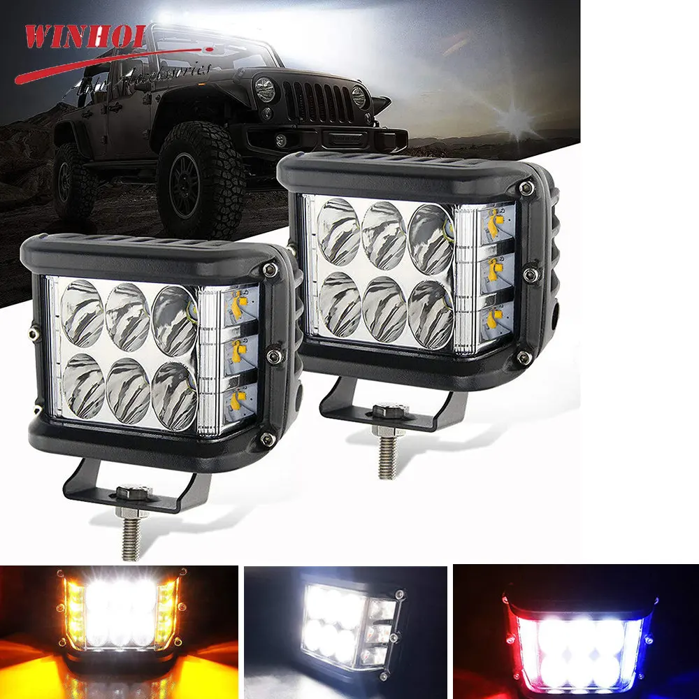 60W LED Pod Lights Car Led Headlights12V 24V Flash Trobe Lamp Led Work Light Bar Car Spotlights Fog Lamp for 4x4 Off Road Truck