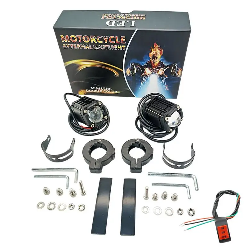 Motorcycle Fog Lights Led 2 Mode Fog Lights Auxiliary Headlights Bright Cycling Work Lamps Waterproof Spotlight For Pickup