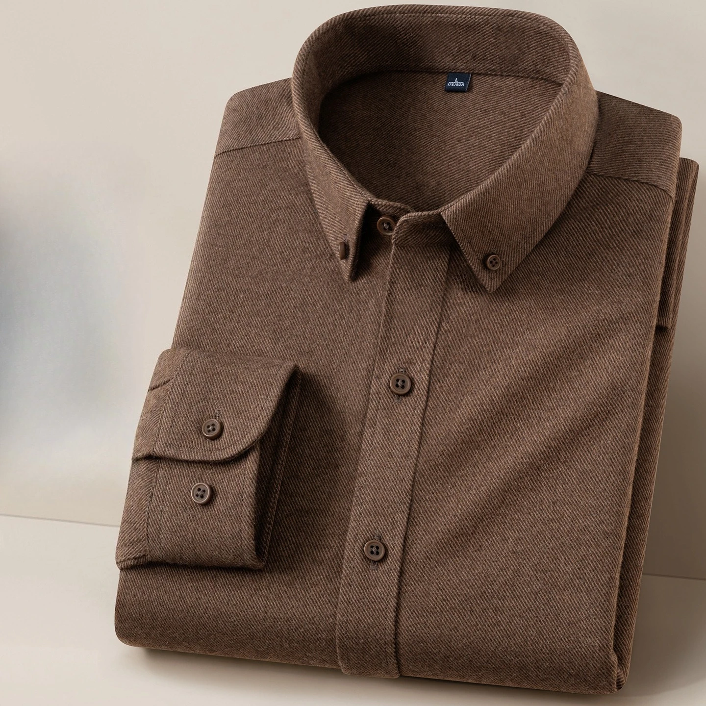 New in Shirt 100% Cotton Flannel Brushed Long Sleeve Shirts for Men Slim Fit Formal Shirt Soft Single Pocket Elegant Clothes