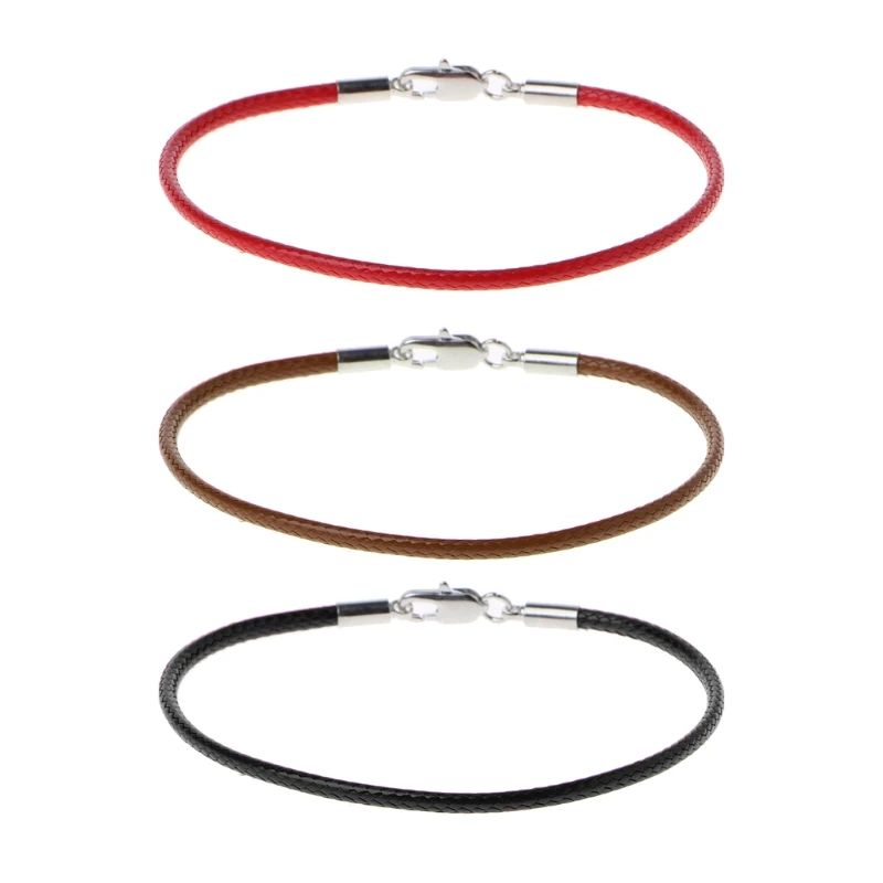 Lucky Braided Leather Bracelet with Lobster Clasp Rope Wristband Bracelet DIY Jewelry Decoration Gift for Women Men Dropsale