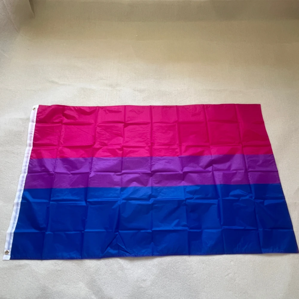 YIXINFlag 90x150 CM Bandiera lesbica arancione rosa LGBT bi orgoglio bisexuale Bandiera di b isessualità per la decorazione