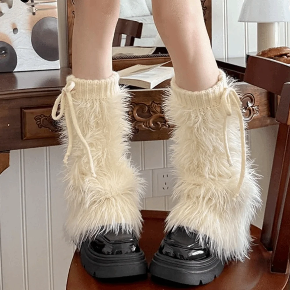 

Мягкие вязаные зимние гетры Y2K Harajuku, чехлы для ног, чехлы для ног в стиле Лолита JK, длинные чулки, уличная одежда